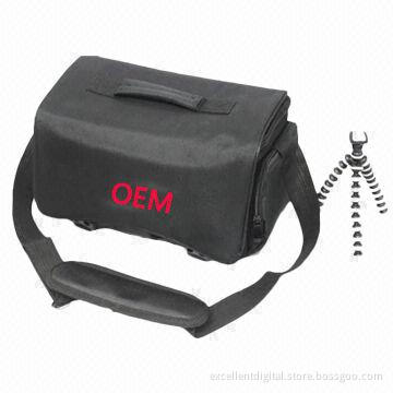 Black DSLR camera bag, made of nylon manufacturer